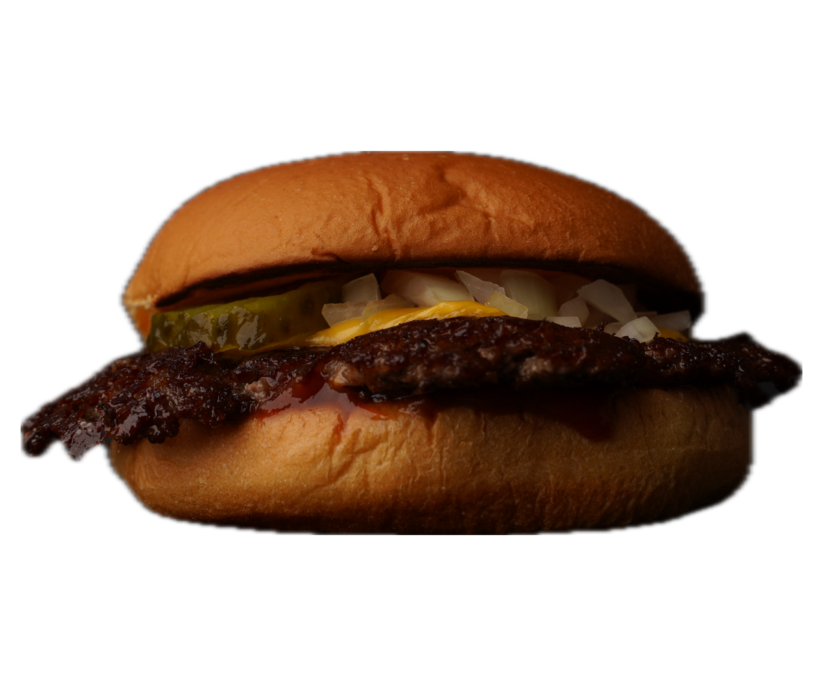 Freigestellter Beef-Burger im Potato Bun