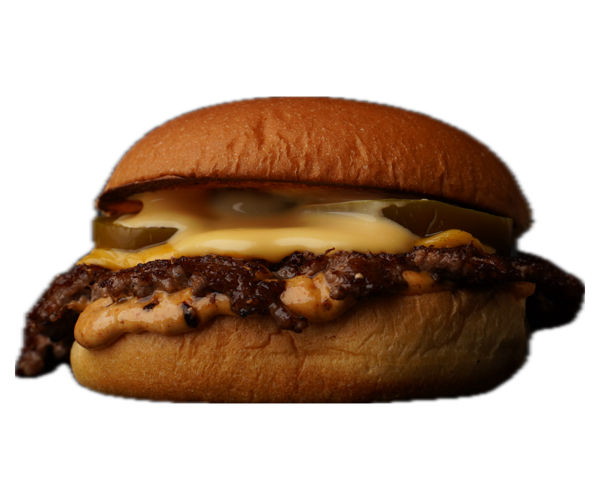 Freigestellter Beef-Burger im Potato Bun